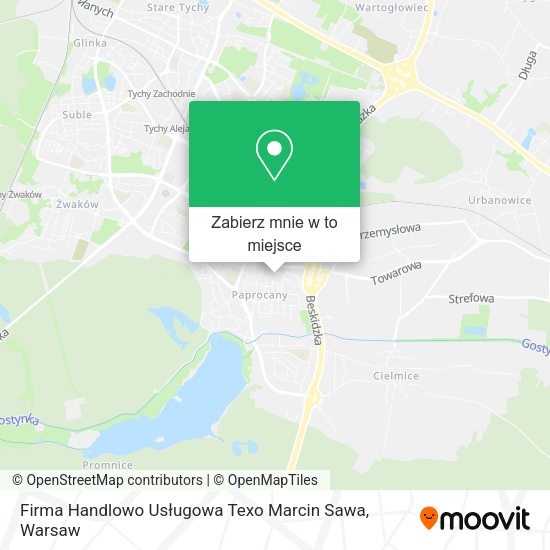Mapa Firma Handlowo Usługowa Texo Marcin Sawa