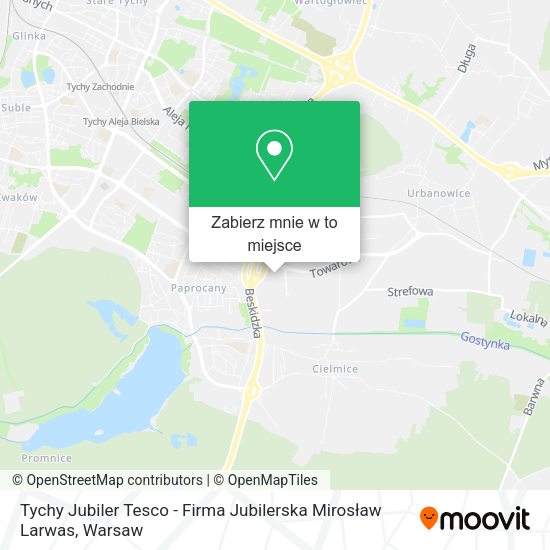 Mapa Tychy Jubiler Tesco - Firma Jubilerska Mirosław Larwas