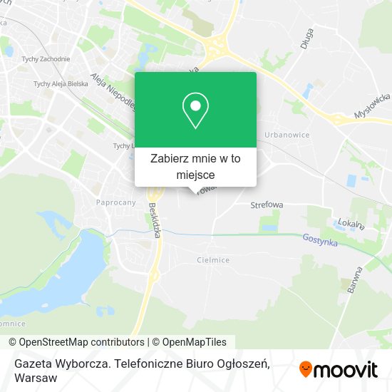 Mapa Gazeta Wyborcza. Telefoniczne Biuro Ogłoszeń