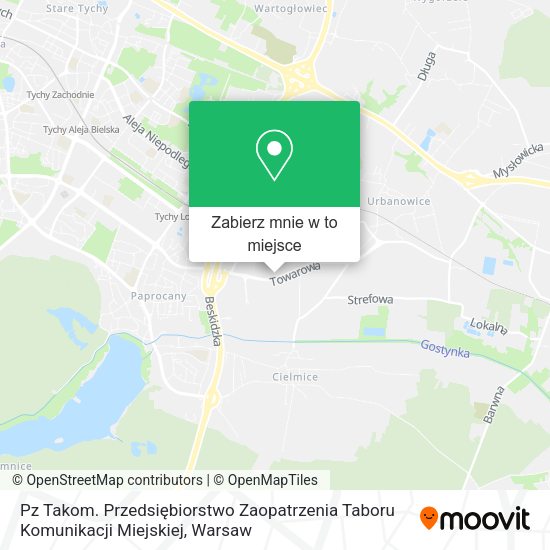 Mapa Pz Takom. Przedsiębiorstwo Zaopatrzenia Taboru Komunikacji Miejskiej