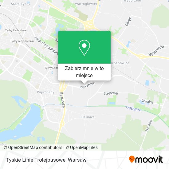 Mapa Tyskie Linie Trolejbusowe