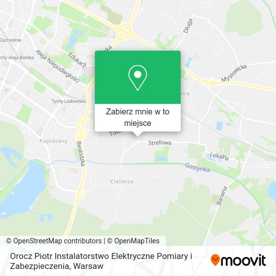 Mapa Orocz Piotr Instalatorstwo Elektryczne Pomiary i Zabezpieczenia