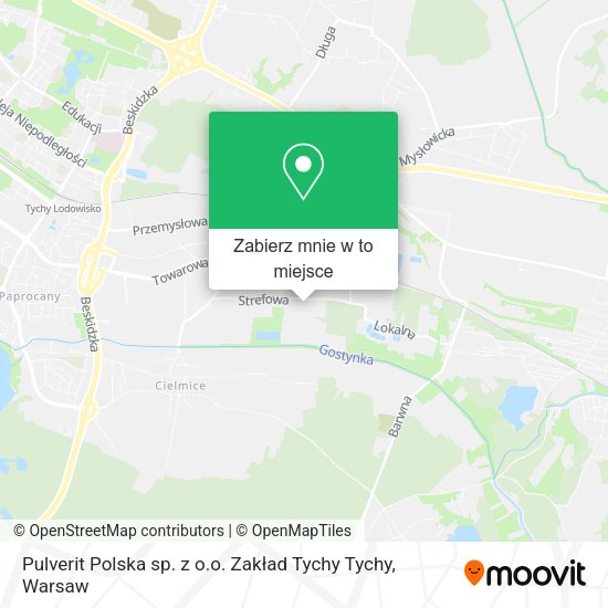 Mapa Pulverit Polska sp. z o.o. Zakład Tychy Tychy