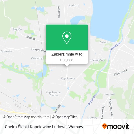 Mapa Chełm Śląski Kopciowice Ludowa