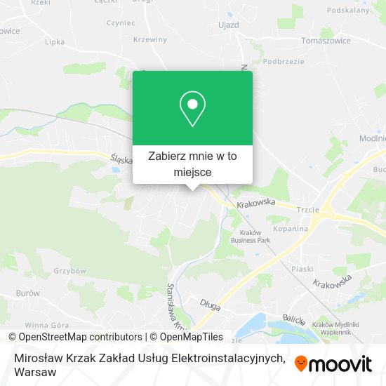 Mapa Mirosław Krzak Zakład Usług Elektroinstalacyjnych