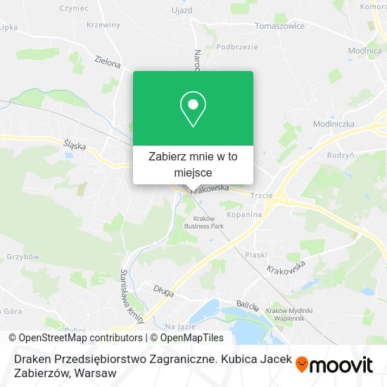 Mapa Draken Przedsiębiorstwo Zagraniczne. Kubica Jacek Zabierzów