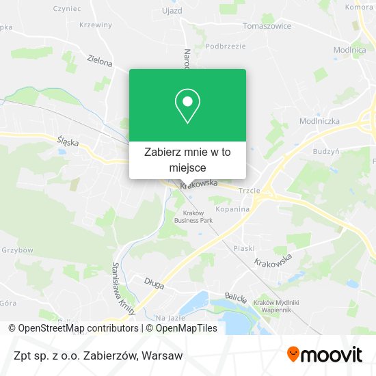 Mapa Zpt sp. z o.o. Zabierzów