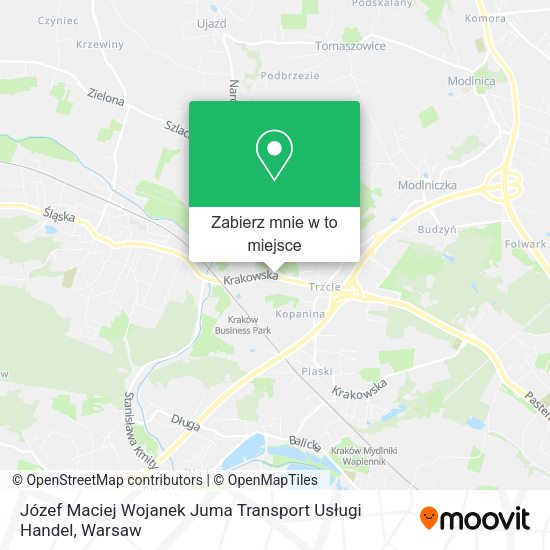 Mapa Józef Maciej Wojanek Juma Transport Usługi Handel