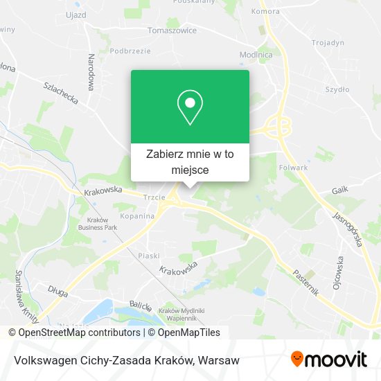 Mapa Volkswagen Cichy-Zasada Kraków