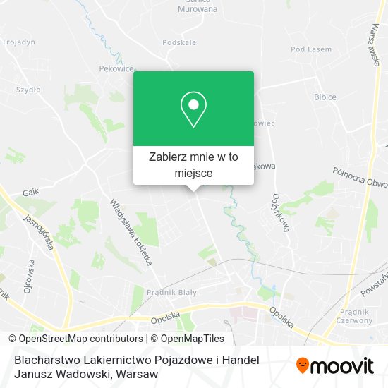 Mapa Blacharstwo Lakiernictwo Pojazdowe i Handel Janusz Wadowski