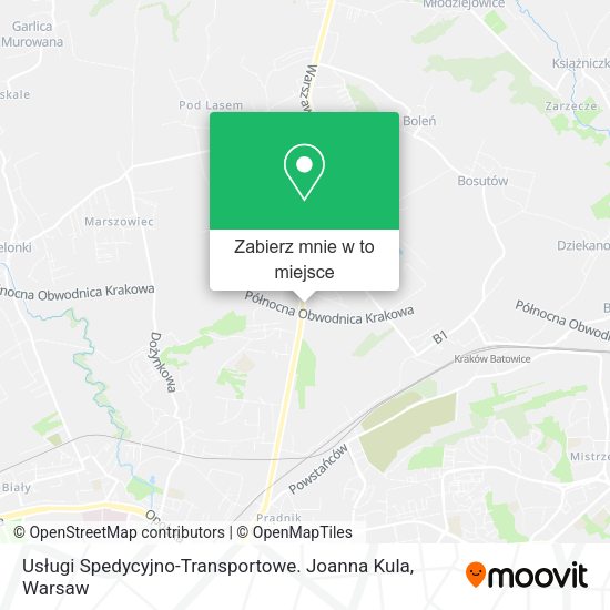 Mapa Usługi Spedycyjno-Transportowe. Joanna Kula