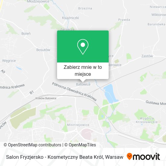 Mapa Salon Fryzjersko - Kosmetyczny Beata Król