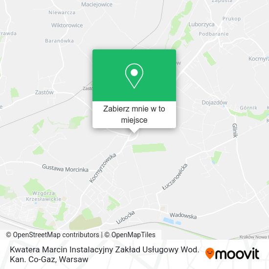 Mapa Kwatera Marcin Instalacyjny Zakład Usługowy Wod. Kan. Co-Gaz