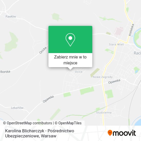 Mapa Karolina Blicharczyk - Pośrednictwo Ubezpieczeniowe