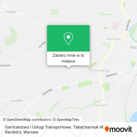 Mapa Garncarstwo i Usługi Transportowe. Tabacharniuk W. Racibórz