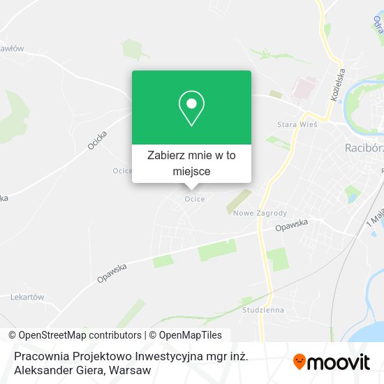 Mapa Pracownia Projektowo Inwestycyjna mgr inż. Aleksander Giera