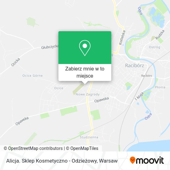 Mapa Alicja. Sklep Kosmetyczno - Odzieżowy