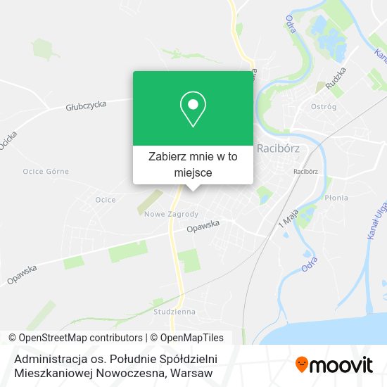 Mapa Administracja os. Południe Spółdzielni Mieszkaniowej Nowoczesna