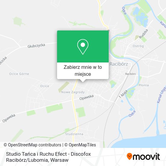 Mapa Studio Tańca i Ruchu Efect - Discofox Racibórz / Lubomia