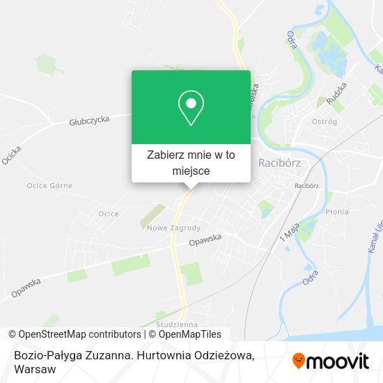 Mapa Bozio-Pałyga Zuzanna. Hurtownia Odzieżowa