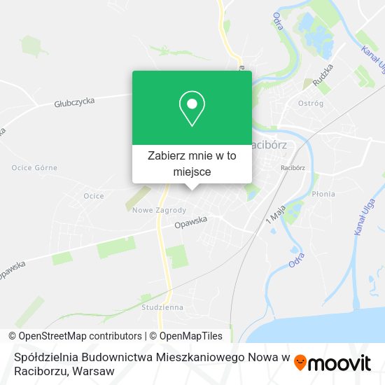 Mapa Spółdzielnia Budownictwa Mieszkaniowego Nowa w Raciborzu