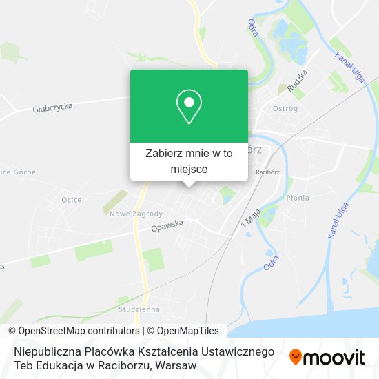 Mapa Niepubliczna Placówka Kształcenia Ustawicznego Teb Edukacja w Raciborzu