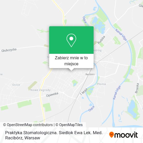 Mapa Praktyka Stomatologiczna. Siedlok Ewa Lek. Med. Racibórz