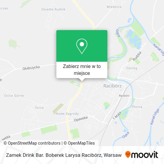 Mapa Zamek Drink Bar. Boberek Larysa Racibórz