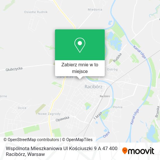 Mapa Wspólnota Mieszkaniowa Ul Kościuszki 9 A 47 400 Racibórz