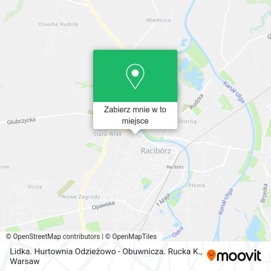 Mapa Lidka. Hurtownia Odzieżowo - Obuwnicza. Rucka K.