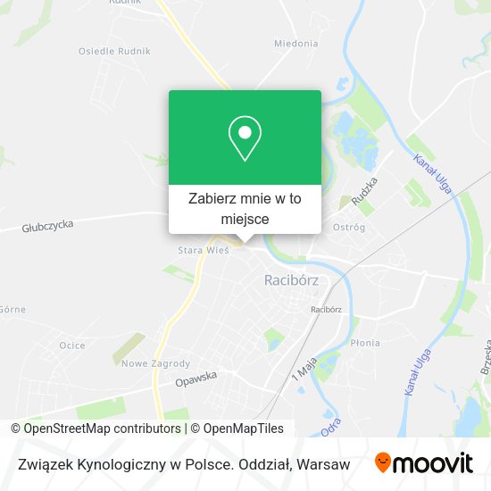 Mapa Związek Kynologiczny w Polsce. Oddział