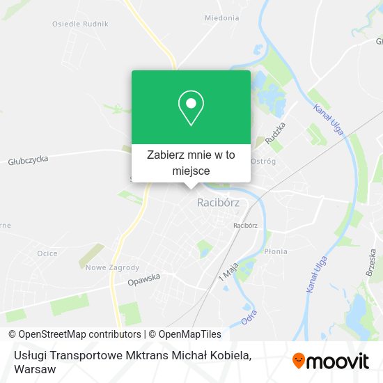 Mapa Usługi Transportowe Mktrans Michał Kobiela