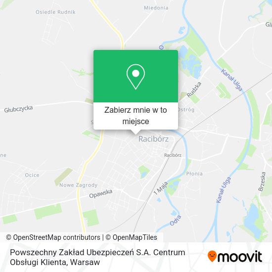Mapa Powszechny Zakład Ubezpieczeń S.A. Centrum Obsługi Klienta