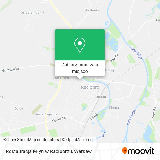 Mapa Restauracja Młyn w Raciborzu