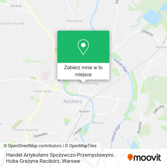 Mapa Handel Artykułami Spożywczo-Przemysłowymi. Huba Grażyna Racibórz