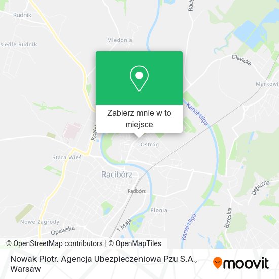 Mapa Nowak Piotr. Agencja Ubezpieczeniowa Pzu S.A.