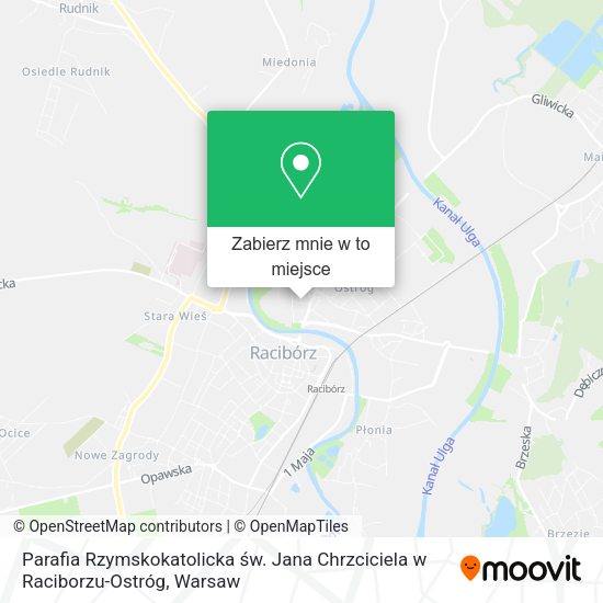 Mapa Parafia Rzymskokatolicka św. Jana Chrzciciela w Raciborzu-Ostróg