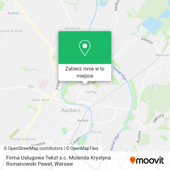 Mapa Firma Usługowa Tekst s.c. Molenda Krystyna Romanowski Paweł