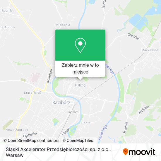 Mapa Śląski Akcelerator Przedsiębiorczości sp. z o.o.