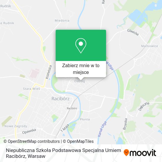 Mapa Niepubliczna Szkoła Podstawowa Specjalna Umiem Racibórz