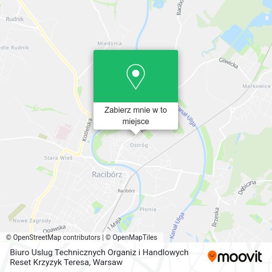 Mapa Biuro Uslug Technicznych Organiz i Handlowych Reset Krzyzyk Teresa