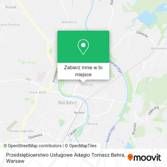 Mapa Przedsiębioerstwo Usługowe Adagio Tomasz Behra