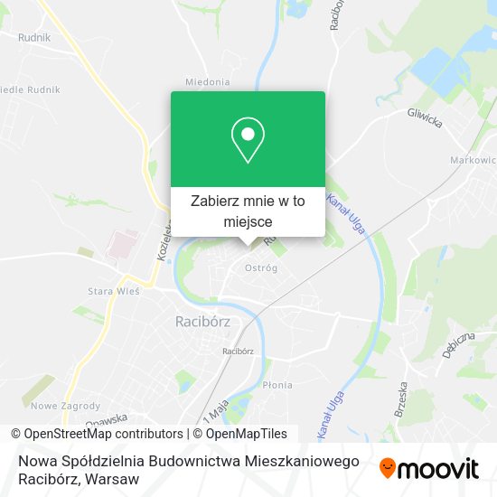 Mapa Nowa Spółdzielnia Budownictwa Mieszkaniowego Racibórz