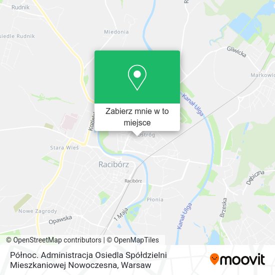 Mapa Północ. Administracja Osiedla Spółdzielni Mieszkaniowej Nowoczesna