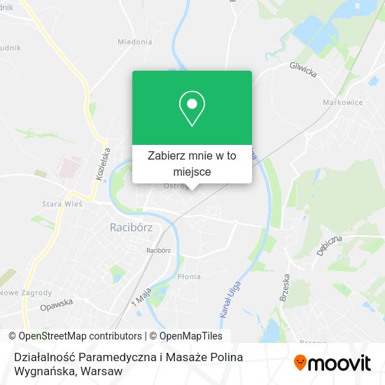 Mapa Działalność Paramedyczna i Masaże Polina Wygnańska