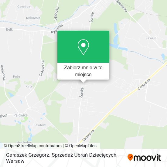 Mapa Gałaszek Grzegorz. Sprzedaż Ubrań Dziecięcych