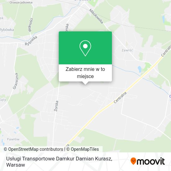 Mapa Usługi Transportowe Damkur Damian Kurasz