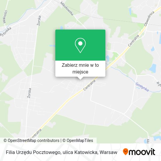 Mapa Filia Urzędu Pocztowego, ulica Katowicka