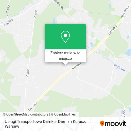 Mapa Usługi Transportowe Damkur Damian Kurasz