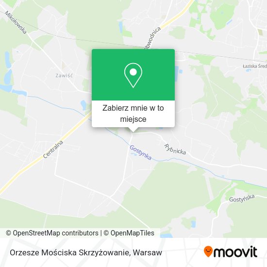 Mapa Orzesze Mościska Skrzyżowanie